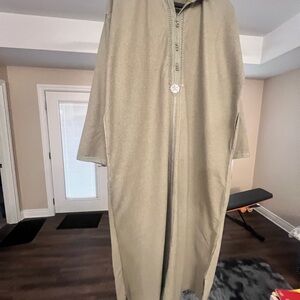 Authentic Cashmere Hooded Robe – 100% Cashmere- Olive Green